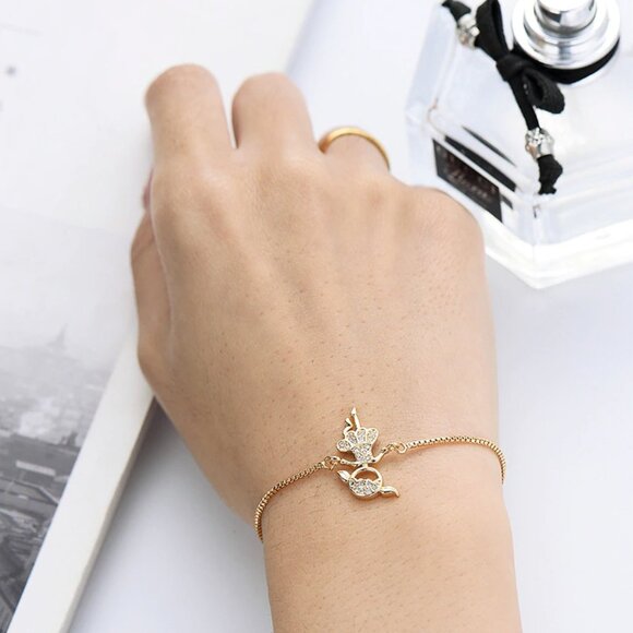 Bracelet for Dancer Mom Silver Thin Adjustable Cubic Zirconia - Picture 2 of 5